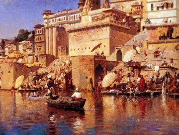 Edwin Lord Weeks Painting - On The River Benares Persian Egyptian Indian Edwin Lord Weeks